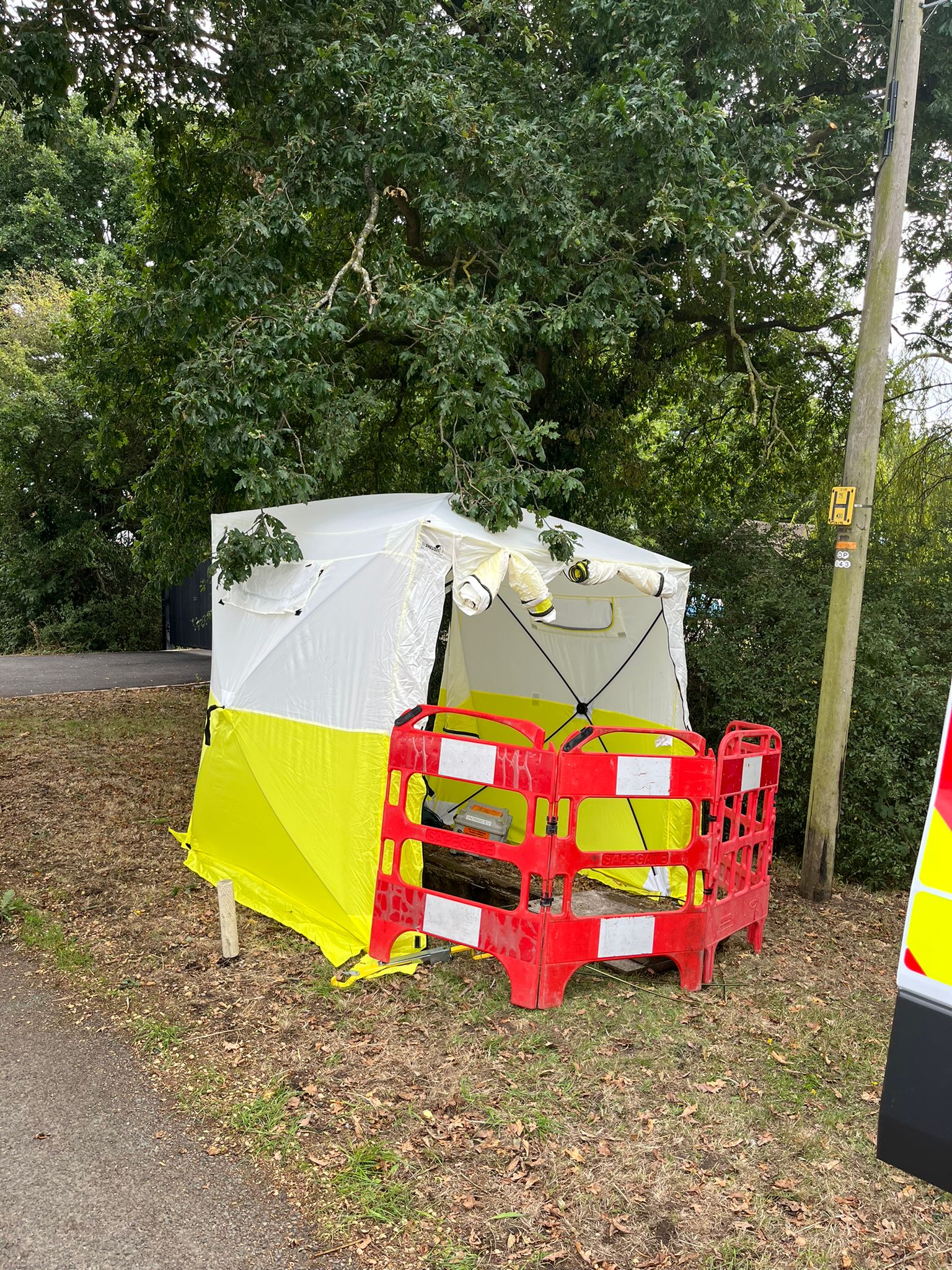 Fibre optic installation work in progress